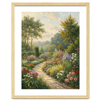 Enchanted English Cottage Garden Oil Painting