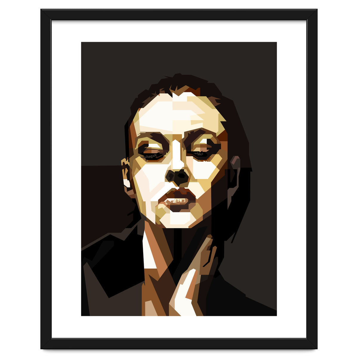 Monica Bellucci Hollywood Actress Retro Style Geometric Illustration