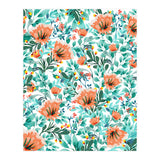 Tangerine Dreams, Orange & Mint Botanical Jungle Watercolor Painting, Colorful Plants Floral Summer (Print Only) thumbnail