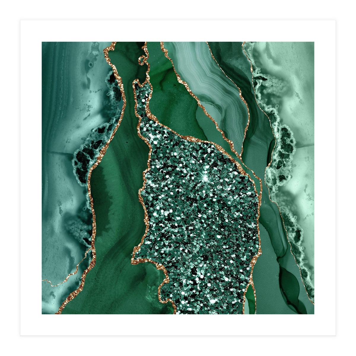 Agate Glitter Ocean Texture 15  (Print Only)