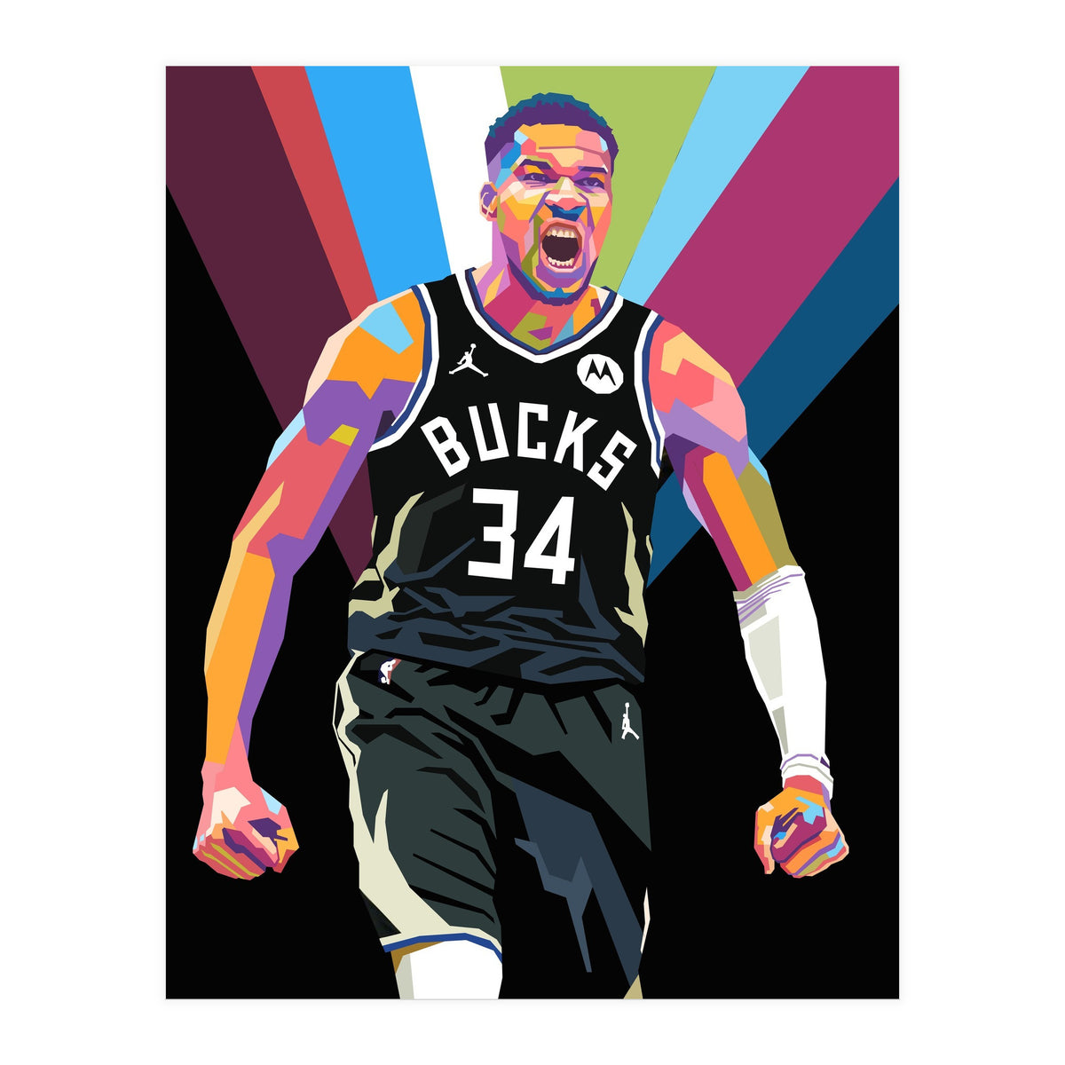 Giannis Antetokounmpo art (Print Only)