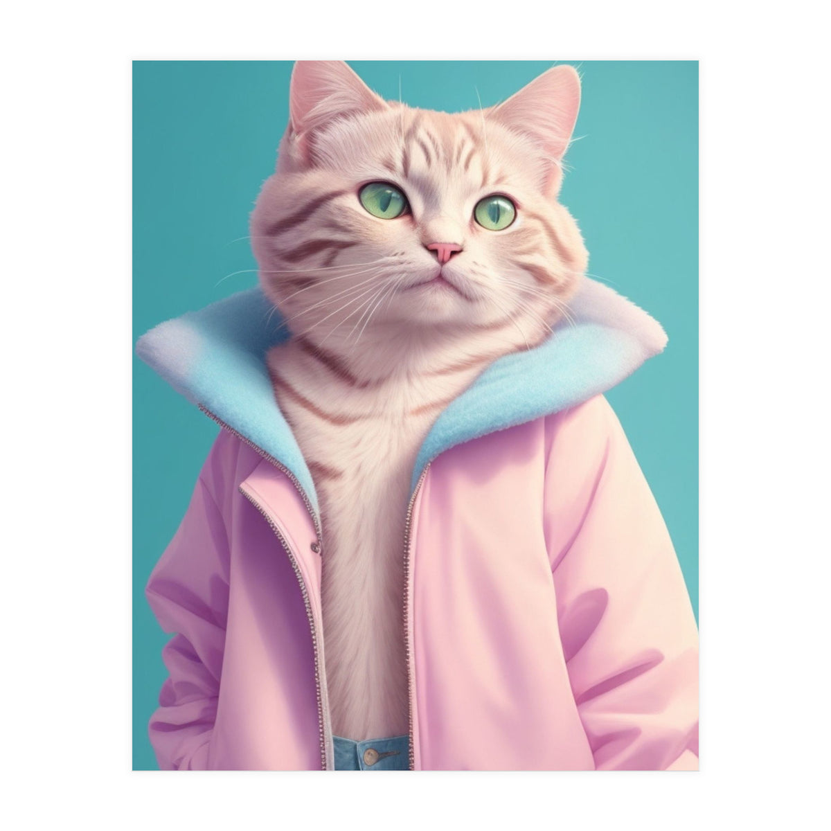 Cat Wearing Jacket (Print Only)