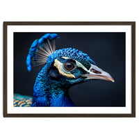 Close Up Of A Peacock Head Blue Feather