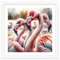Watercolor Flamingos