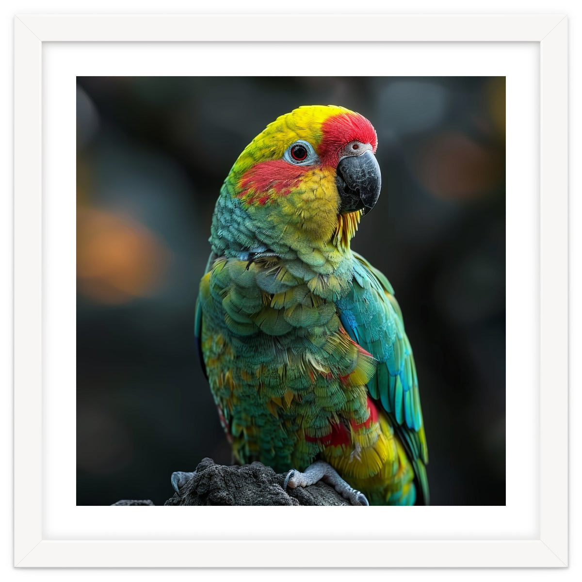 Vibrant Amazon Parrot Perched On A Branch
