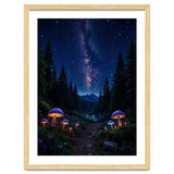 Enchanted Midnight Forest: Glowing Mushrooms and Milky Way thumbnail