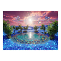 Oasis of Dreams: Surreal Tropical Landscape (Print Only)