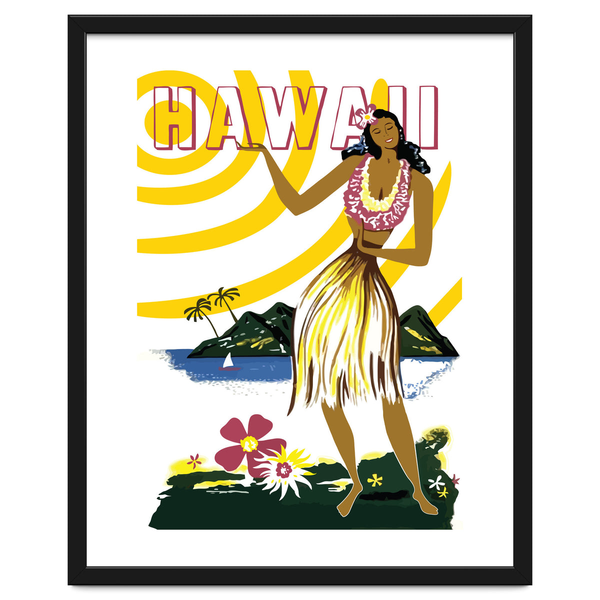 Hawaii, Hula Girl on the Coast