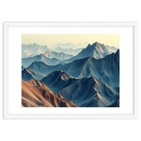 Hyper-Realistic Mountain Range Landscape Art