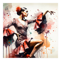 Scarlet Flamenco Side Pose (Print Only)