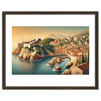 Vintage Croatia, Dubrovnik Coastal Poster