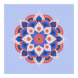 Mandala flower - blue and coral (Print Only) thumbnail