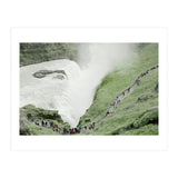 Tourists walking around the waterfall - Iceland  (Print Only) thumbnail