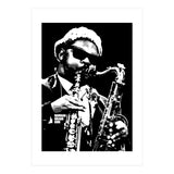 Rahsaan Roland Kirk American Jazz Multi-Instrumentalist in Grayscale 2 (Print Only) thumbnail