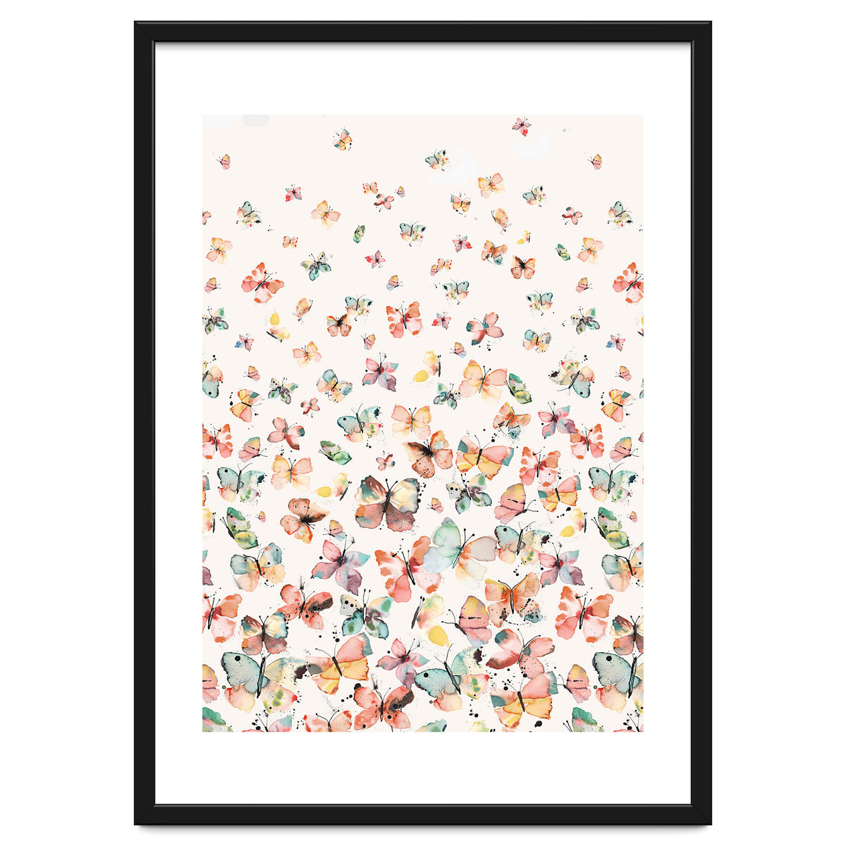 Watercolor Spring Butterflies Apricot