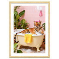 Leopard in Bathtub, Surreal Bathroom Scene
