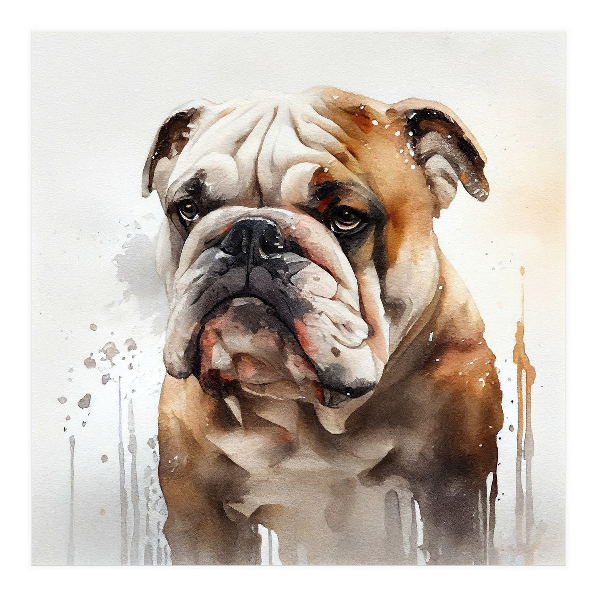 Watercolor British Bulldog (Print Only)