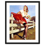 Pinup Girl Stacked On The Farm Fance thumbnail