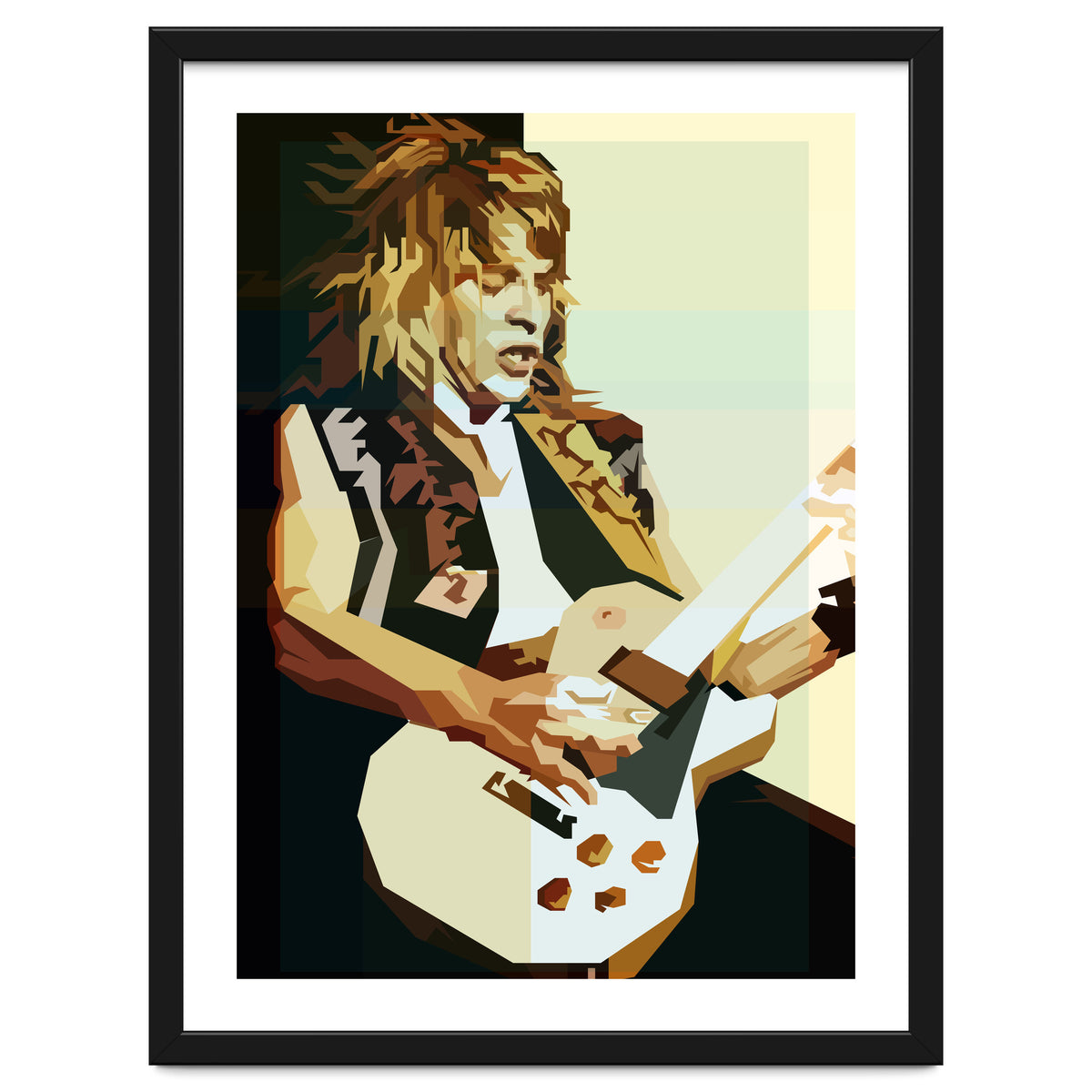 Randy Rhoads Metal Guitarist Retro Illustration