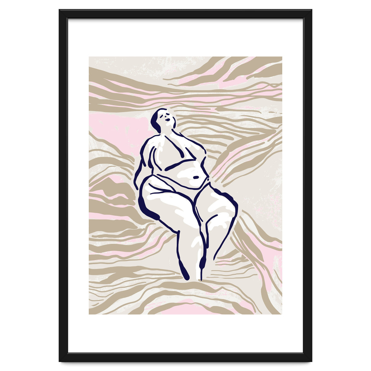 Follow the lines Serene woman in the water