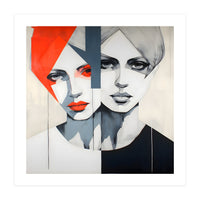 CHIC, Fashion in it's simplist form, two chic women head and shoulders portrait. (Print Only)