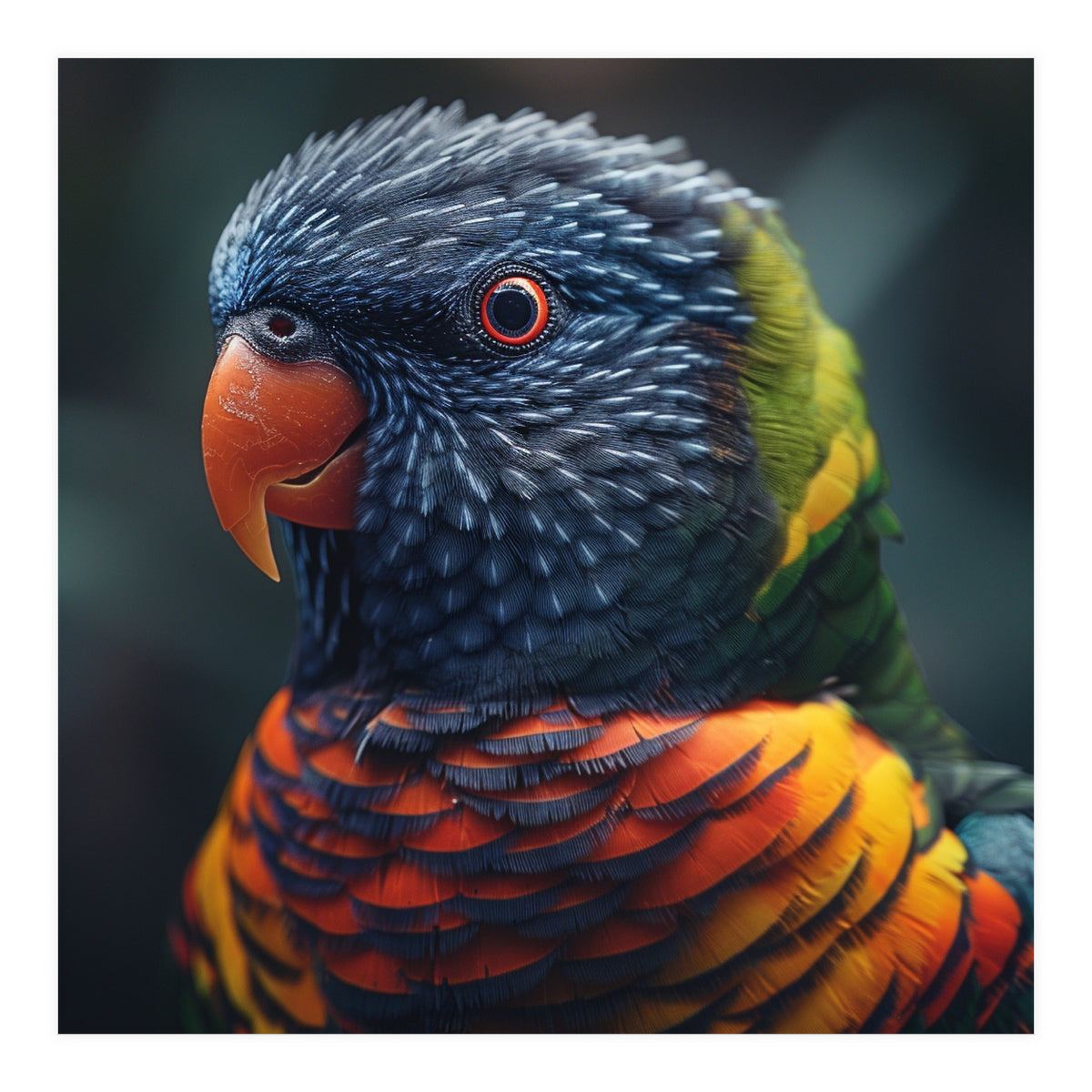 Rainbow Lorikeet Parrot Close Up Portrait (Print Only)
