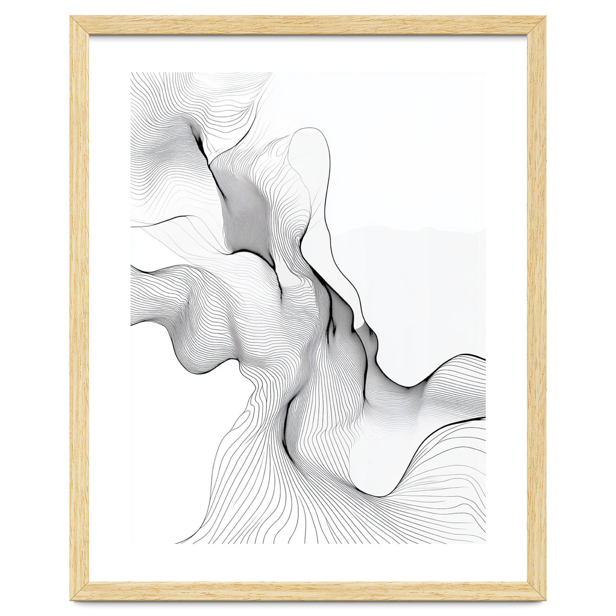 Abstract Black And White Flowing Lines