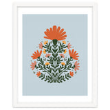 Symmetrical floral bouquet - orange and green thumbnail