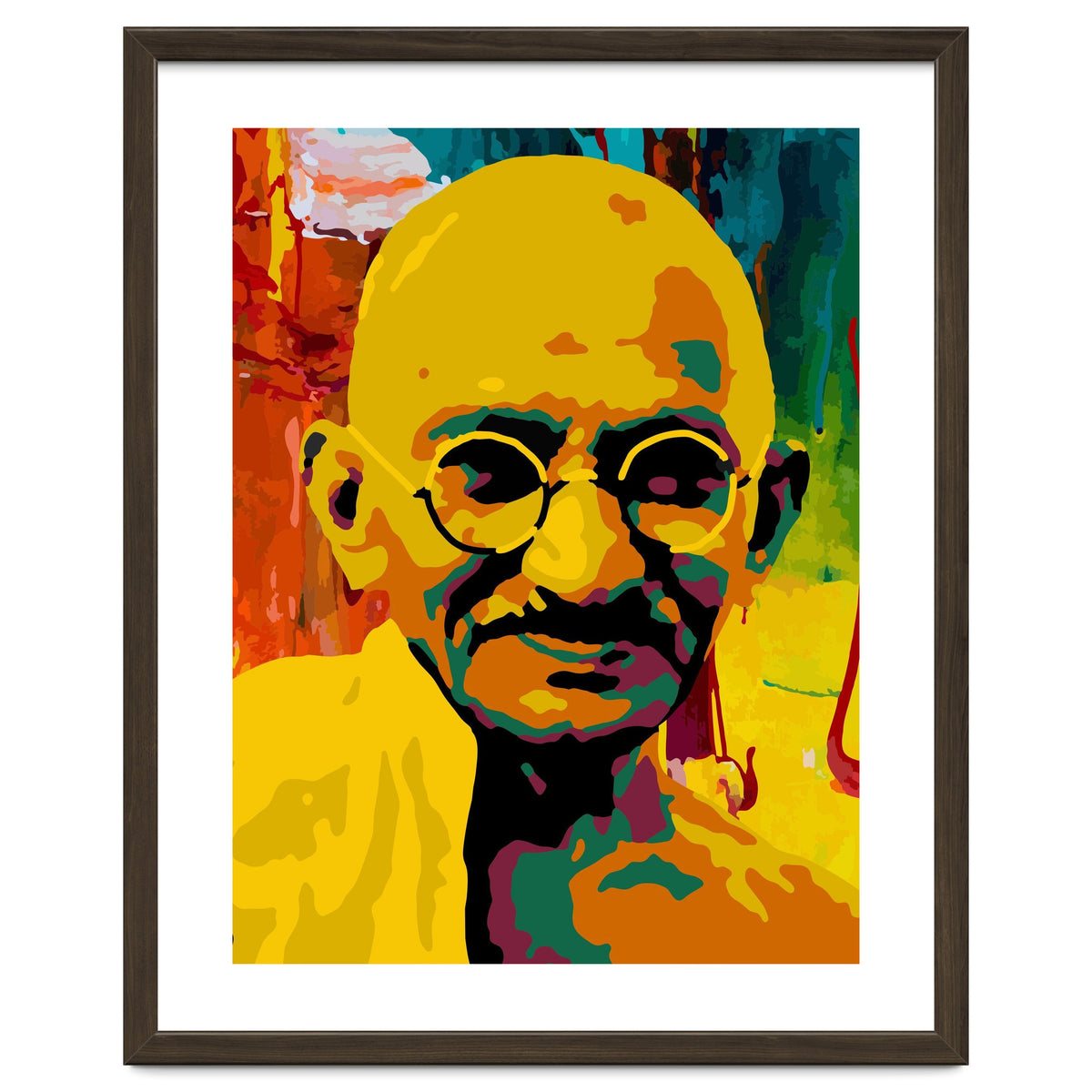 Mahatma Gandhi Colorful Abstract Art