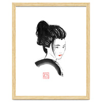 Geisha Face Red Lips