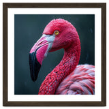 Close Up Pink Flamingo In Rain Drops thumbnail