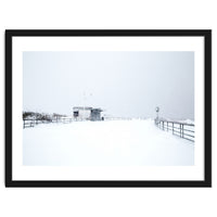 Hut in the winter seascape