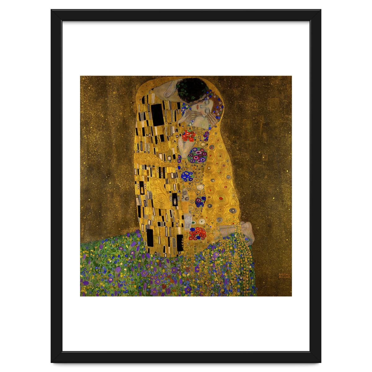 Gustav Klimt The Kiss Gold Romantic Art