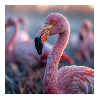Close Up Of A Pink Flamingo Bird In Natural Light (Print Only)