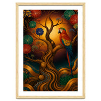 Parrot in Retro Contemporary Aesthetics