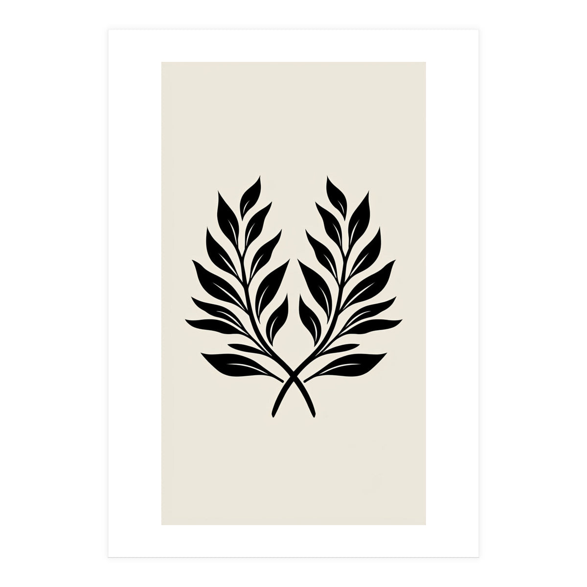 Minimalist Laurel Wreath: Botanical Line Art (Print Only)