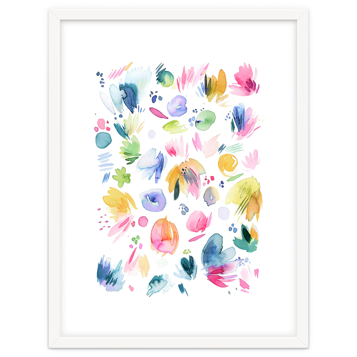 Abstract Watercolor Summer Flowers I