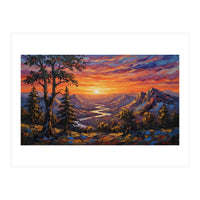 Sunset Over the Valley Peaks (Print Only)