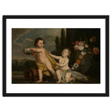 German Master (18th Century) – Two Putti with Garlands of Flowers thumbnail