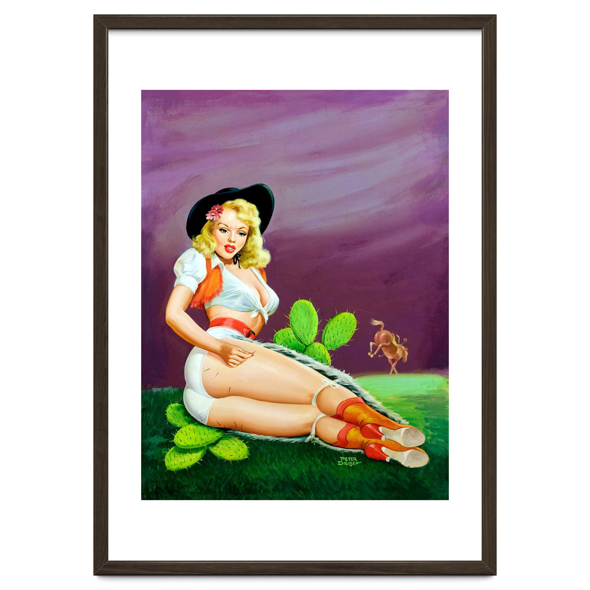 Sexy Pinup Gil Fell On Cactus From A Horse