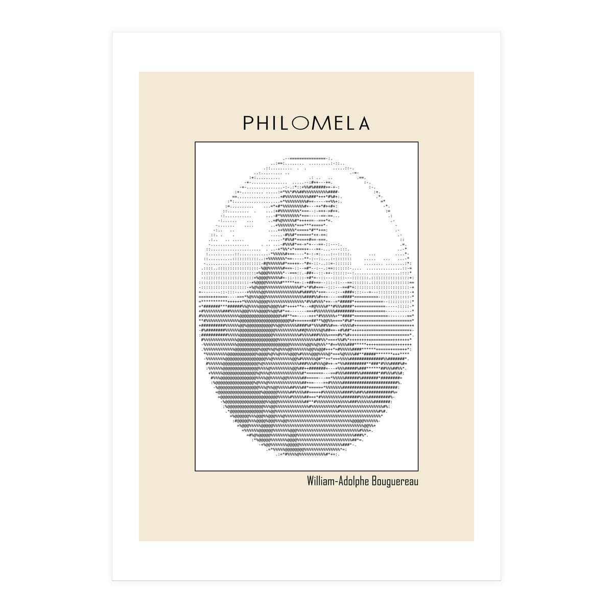 Philomela – William Adolphe Bouguereau (1861) – Ascii Art (Print Only)