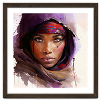 Amethyst Hood Tuareg Woman Portrait