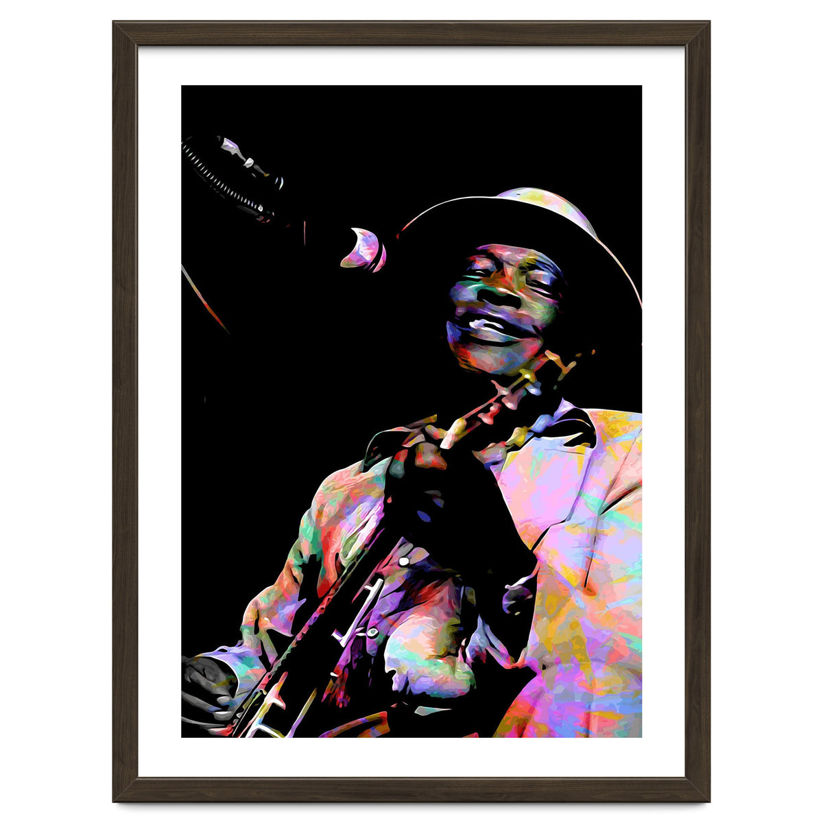 John Lee Hooker American Blues Guitarist Colorful Art