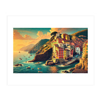 Vintage Cinque Terre Poster, Italy (Print Only)
