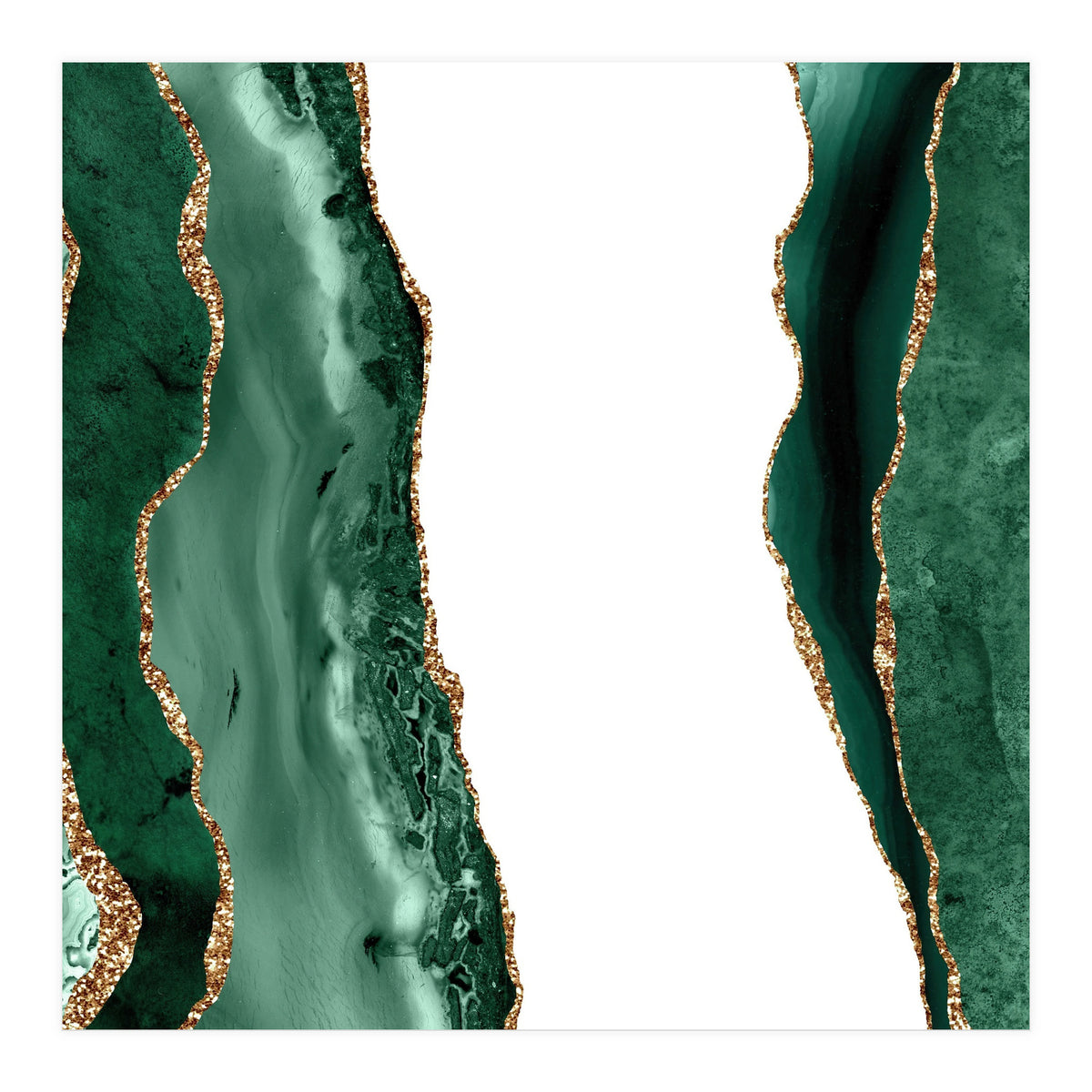 Emerald & Gold Agate Texture 14 (Print Only)