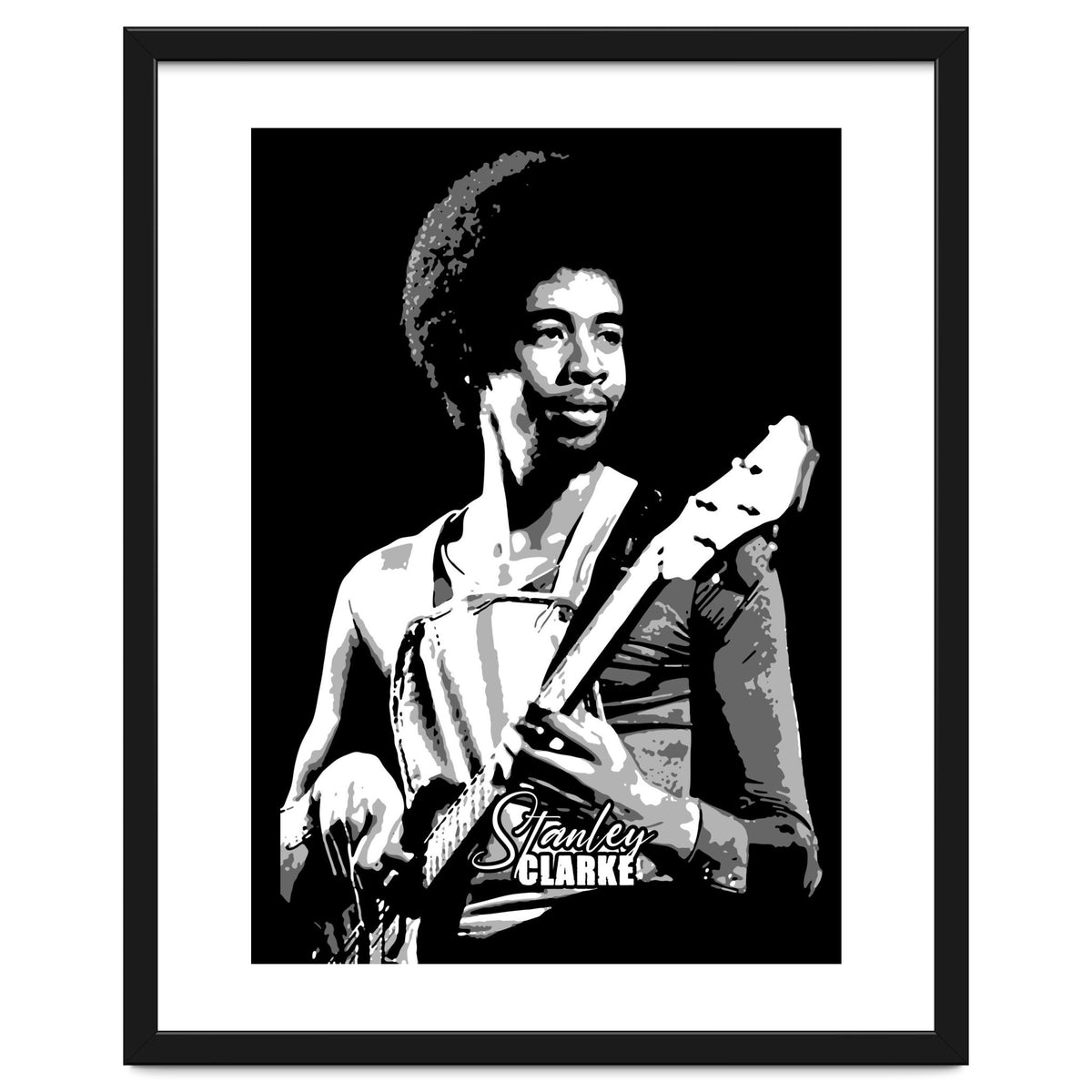 Stanley Clarke American Bassist in Grayscale