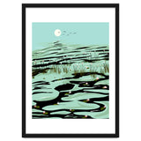 Dreamy Lake, Pastel Nature Botanical Jungle Landscape, Travel Pond Forest Plants Bohemian, Eclectic Scenic thumbnail