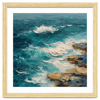 Dynamic Coastal Swell with Sculpted Turquoise Waves