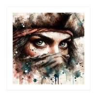 Watercolor Pirate Woman #1 (Print Only)