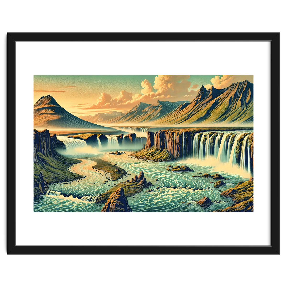 Vintage Iceland, Landscape Poster